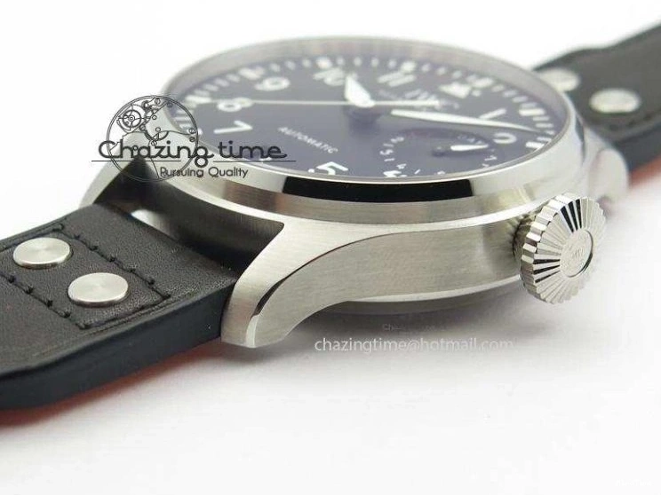 MIROTIME 0218 GoodFit Big Pilot Real PR IW500912 ZF Best Edition Black Dial On Black Leather Strap A 7287